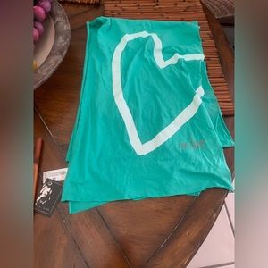 Peace Love World Teal Scarf